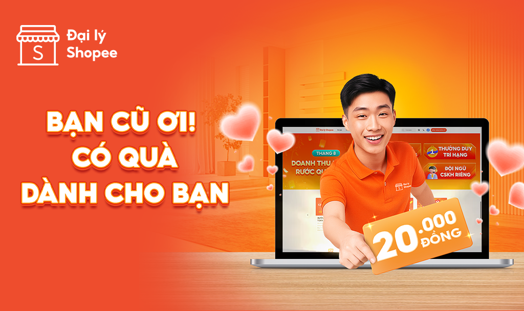  Ch&agrave;o bạn cũ th&acirc;n mến. 
 L&acirc;u lắm rồi kh&ocirc;ng gặp, Đại l&yacute; Shopee gửi một m&oacute;n qu&agrave; đặc biệt ch&agrave;o đ&oacute;n sự trở lại của bạn. Quay lại v&agrave; thực hiện giao dịch ngay l&agrave; bạn sẽ nhận ngay phần qu&agrave; d&agrave;nh ri&ecirc;ng cho những &ldquo;người quen l&acirc;u năm&rdquo;. C&ugrave;ng bắt đầu th&ocirc;i n&agrave;o. 
 CHI TIẾT CHƯƠNG TR&Igrave;NH 
 THỜI GIAN CHƯƠNG TR&Igrave;NH 
 
 Từ ng&agrave;y 01.10 - 31.10.2025 
 ĐỐI TƯỢNG V&Agrave; ĐIỀU KIỆN THAM GIA Đối tượng 
 
 &Aacute;p dụng cho tất cả Đại l&yacute; (kh&ocirc;ng bao gồm Kh&aacute;ch h&agrave;ng c&aacute; nh&acirc;n) c&oacute; t&agrave;i khoản Đại l&yacute; Shopee kh&ocirc;ng hoạt động trong thời gian 12 th&aacute;ng trở về trước tinh từ ng&agrave;y bắt đầu diễn ra chươn